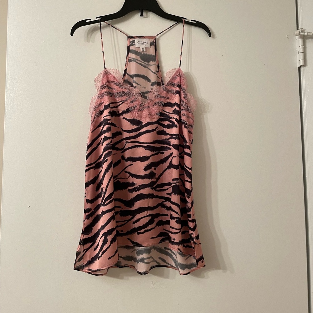 Cami NYC Pink and Black Animal Print Camisole